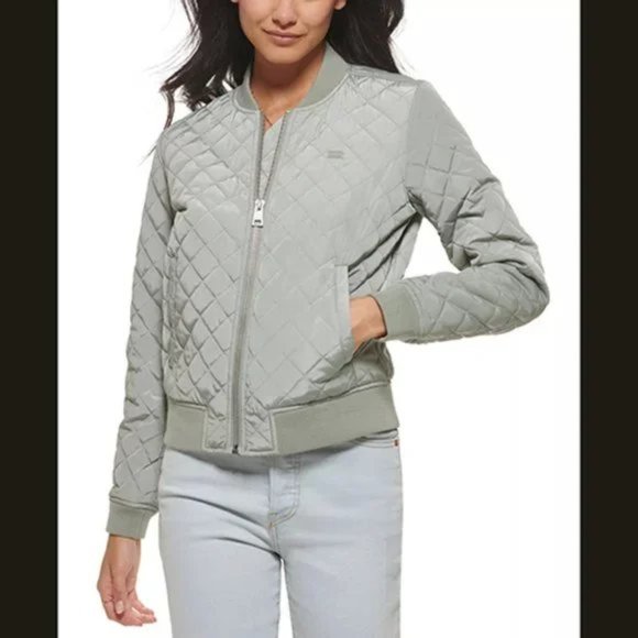 SIZE SMALL LEVI'S WOMEN Diamond Quilted Bomber Jacket - Picture 2 of 9
